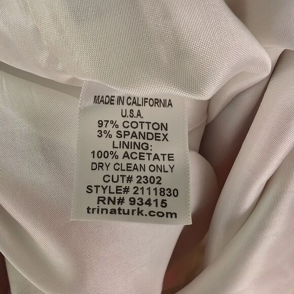 Trina Turk Dress Women's Size 4 Pink Olive White Abstract Cotton Sleeveless - Picture 8 of 11